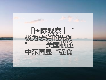 国际观察丨“极为恶劣的先例”——美国横逆中东再显“强食弱肉”本性