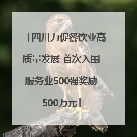 四川力促餐饮业高质量发展 首次入围服务业500强奖励500万元