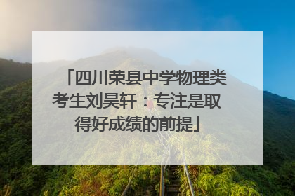 四川荣县中学物理类考生刘昊轩：专注是取得好成绩的前提