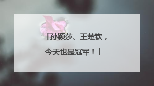 孙颖莎、王楚钦，今天也是冠军！