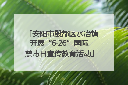 安阳市殷都区水冶镇开展“6·26”国际禁毒日宣传教育活动