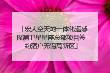 宏大空天地一体化遥感探测卫星星座总部项目签约落户无锡高新区