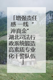 增强责任感 一线“淬真金” 湖北司法行政系统锻造高素质专业化干警队伍