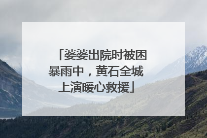 婆婆出院时被困暴雨中，黄石全城上演暖心救援