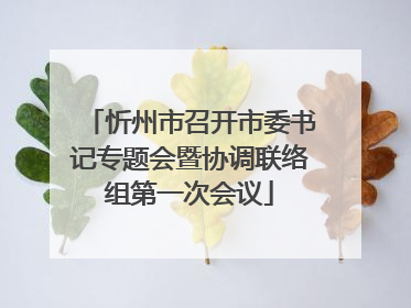 忻州市召开市委书记专题会暨协调联络组第一次会议