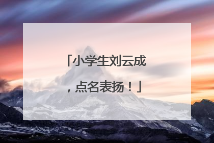 小学生刘云成，点名表扬！