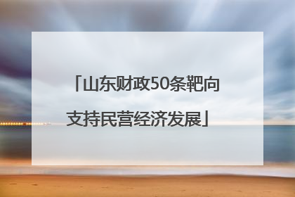 山东财政50条靶向支持民营经济发展
