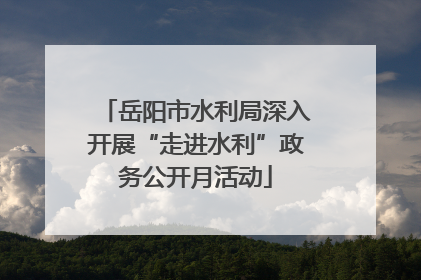岳阳市水利局深入开展“走进水利”政务公开月活动