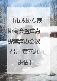市政协专题协商会暨重点提案督办会议召开 黄喜忠讲话