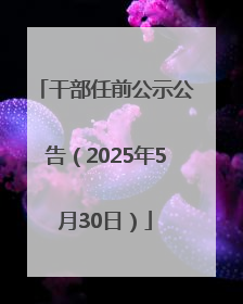 干部任前公示公告（2025年5月30日）