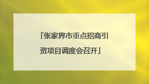 张家界市重点招商引资项目调度会召开