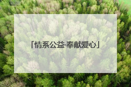 情系公益·奉献爱心