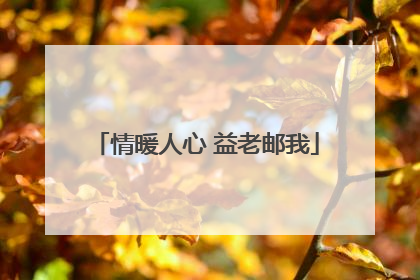 情暖人心 益老邮我