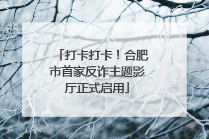 打卡打卡！合肥市首家反诈主题影厅正式启用