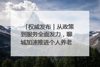 权威发布｜从政策到服务全面发力，聊城加速推进个人养老金制度落地