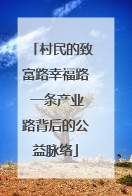 村民的致富路幸福路 一条产业路背后的公益脉络