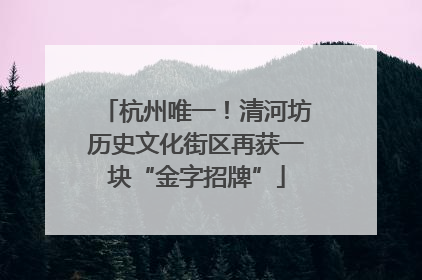 杭州唯一！清河坊历史文化街区再获一块“金字招牌”