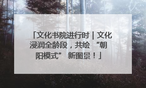 文化书院进行时｜文化浸润全龄段，共绘 “朝阳模式” 新图景！