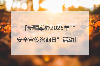 新疆举办2025年“安全宣传咨询日”活动