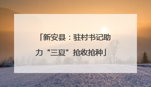 新安县：驻村书记助力“三夏”抢收抢种