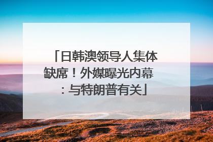 日韩澳领导人集体缺席！外媒曝光内幕：与特朗普有关