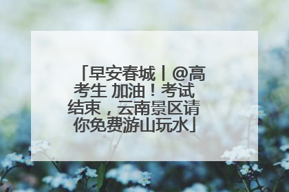 早安春城丨@高考生 加油！考试结束，云南景区请你免费游山玩水