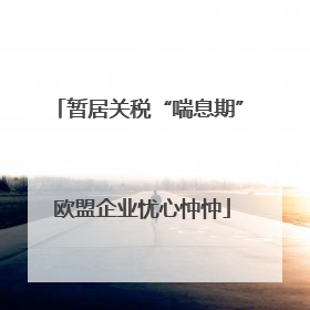 暂居关税“喘息期” 欧盟企业忧心忡忡
