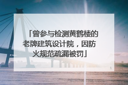 曾参与检测黄鹤楼的老牌建筑设计院，因防火规范疏漏被罚