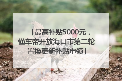 最高补贴5000元，懂车帝开放海口市第二轮置换更新补贴申领