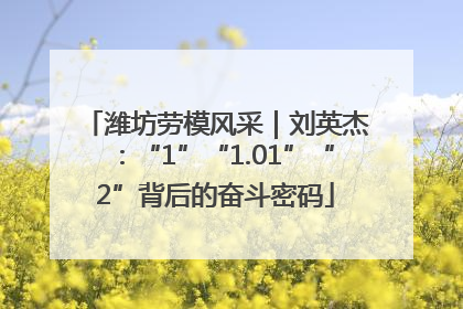 潍坊劳模风采｜刘英杰：“1”“1.01”“2”背后的奋斗密码