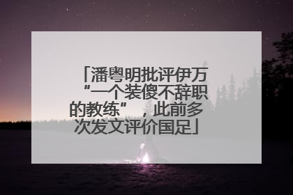 潘粤明批评伊万“一个装傻不辞职的教练”，此前多次发文评价国足