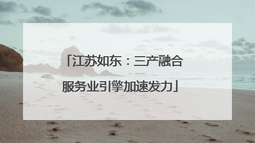 江苏如东：三产融合 服务业引擎加速发力