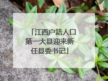 江西户籍人口第一大县迎来新任县委书记