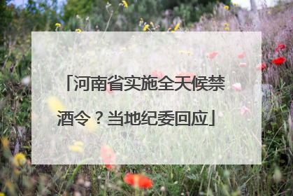 河南省实施全天候禁酒令？当地纪委回应