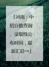 河南：中招分数查询、录取线公布时间，最新汇总→