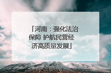 河南：强化法治保障 护航民营经济高质量发展