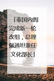 泰国内阁完成新一轮改组，总理佩通坦兼任文化部长
