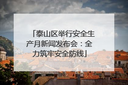 泰山区举行安全生产月新闻发布会：全力筑牢安全防线