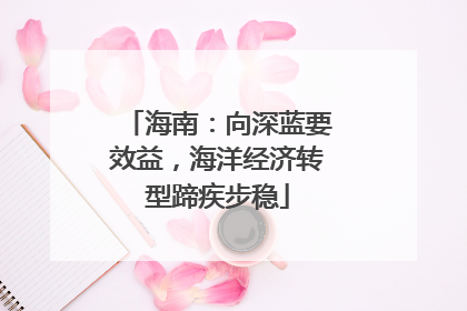 海南：向深蓝要效益，海洋经济转型蹄疾步稳