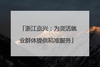 浙江嘉兴：为灵活就业群体提供精准服务