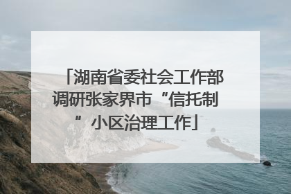 湖南省委社会工作部调研张家界市“信托制”小区治理工作