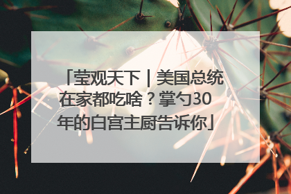 莹观天下｜美国总统在家都吃啥？掌勺30年的白宫主厨告诉你