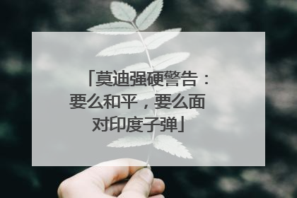 莫迪强硬警告：要么和平，要么面对印度子弹