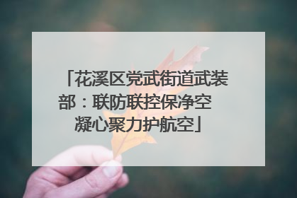 花溪区党武街道武装部：联防联控保净空 凝心聚力护航空