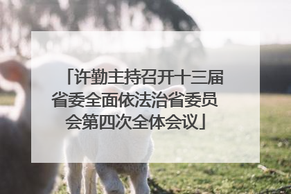 许勤主持召开十三届省委全面依法治省委员会第四次全体会议