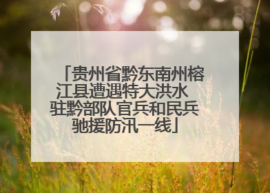 贵州省黔东南州榕江县遭遇特大洪水 驻黔部队官兵和民兵驰援防汛一线