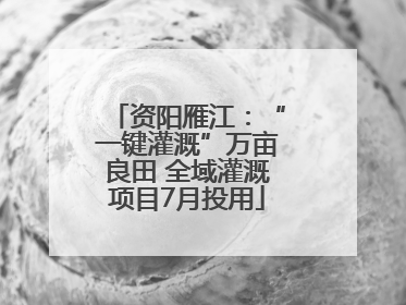 资阳雁江：“一键灌溉”万亩良田 全域灌溉项目7月投用
