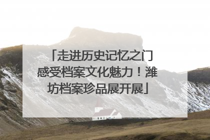 走进历史记忆之门 感受档案文化魅力！潍坊档案珍品展开展