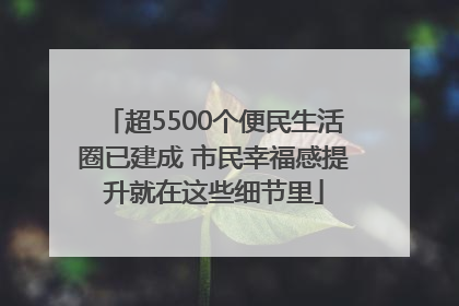 超5500个便民生活圈已建成 市民幸福感提升就在这些细节里