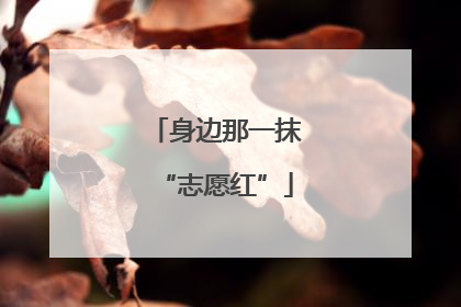 身边那一抹“志愿红”